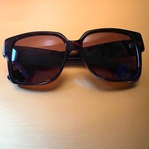 YVES SAINT LAURENT Brown Tortoise Shell Sunglasses with Gold logo detail